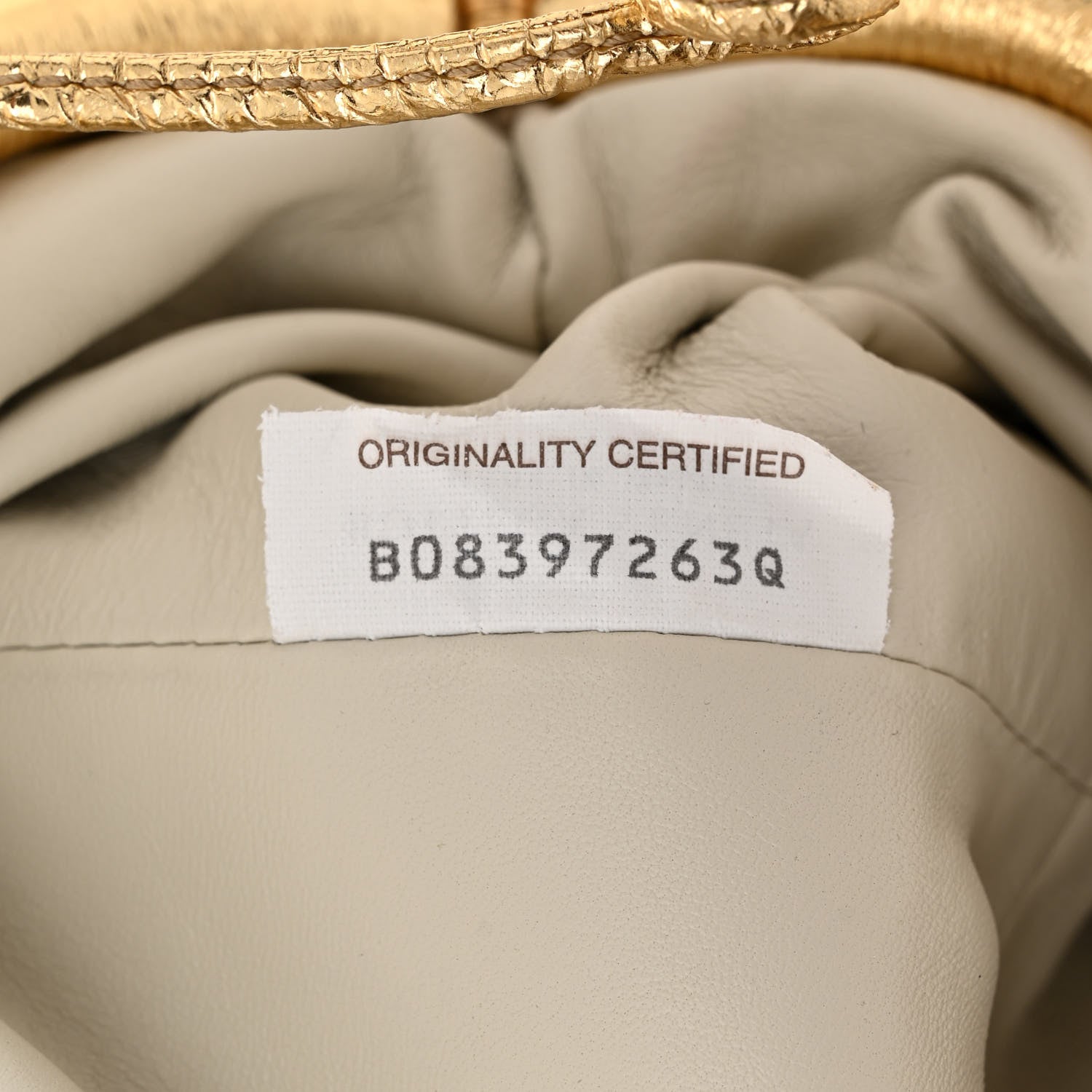 Bottega Veneta Metallic Crinkled Lambskin The Mini Pouch Oro 7 of 16