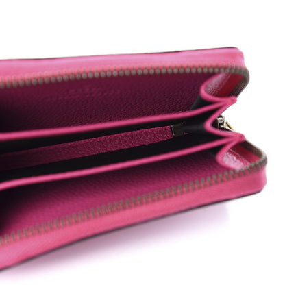 Gucci Grained Calfskin Logo Zip Around Card Case Box Pink Green 5 of 10