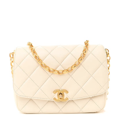 Chanel Lambskin Quilted CC Coin Flap Bag White 1 of 12