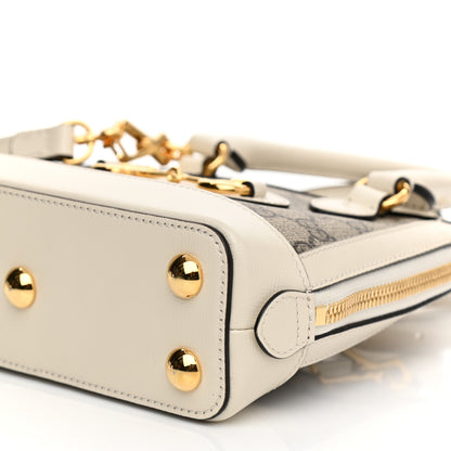 Gucci GG Supreme Monogram Azalea Calfskin Mini Horsebit 1955 Top Handle Bag Beige Ebony Mystic White 11 of 13