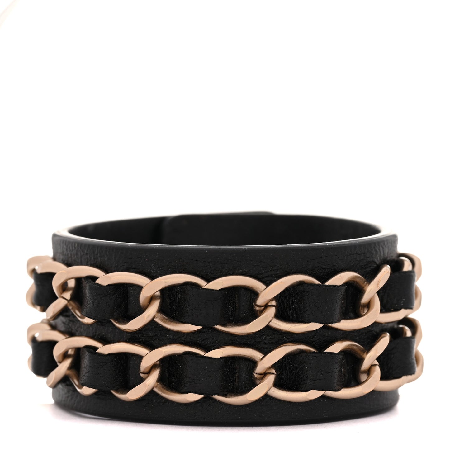 Lambskin CC Chain Turnlock Bracelet M Black
