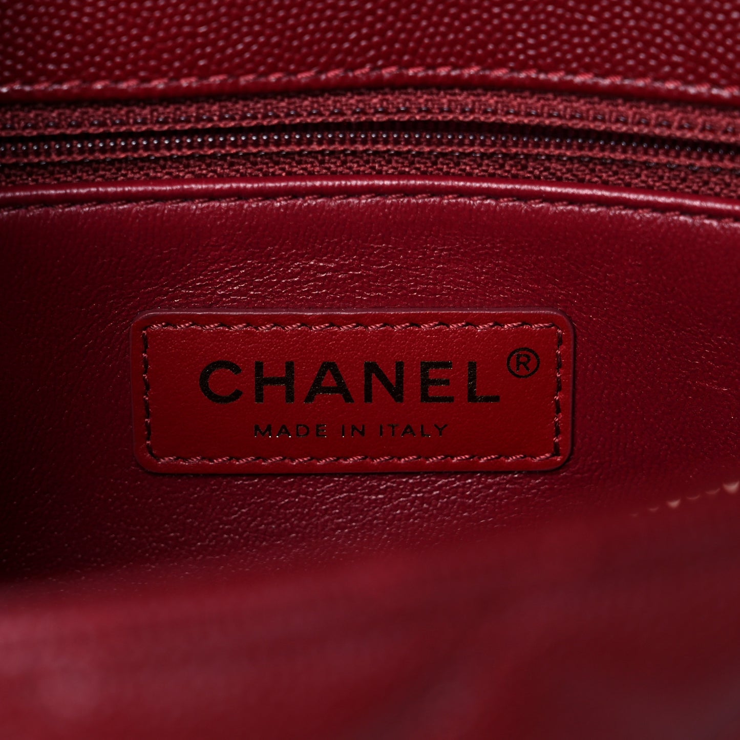 Caviar Lizard Embossed Quilted Small Coco Handle Flap Burgundy