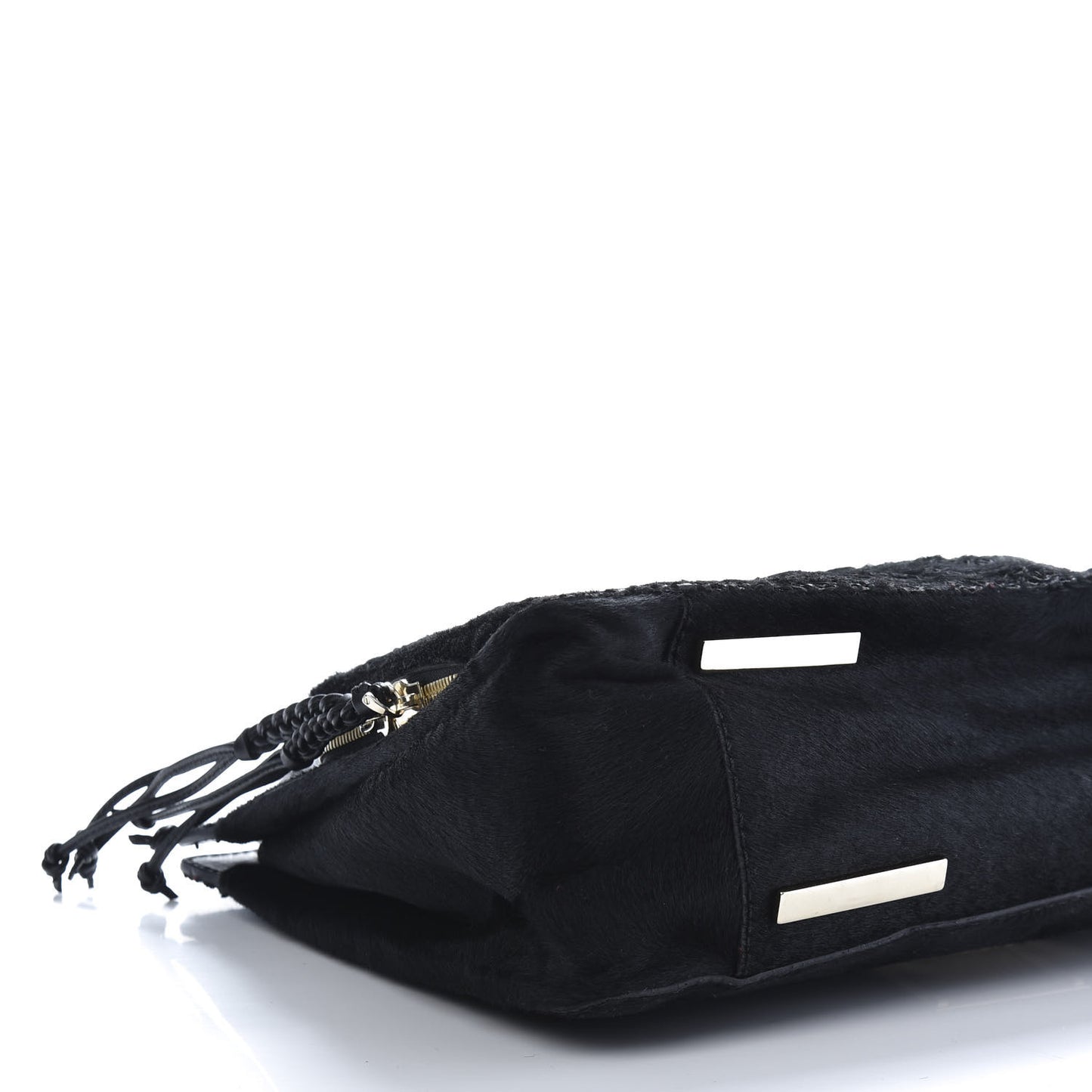 Calf Hair Lace Demetra Satchel Black