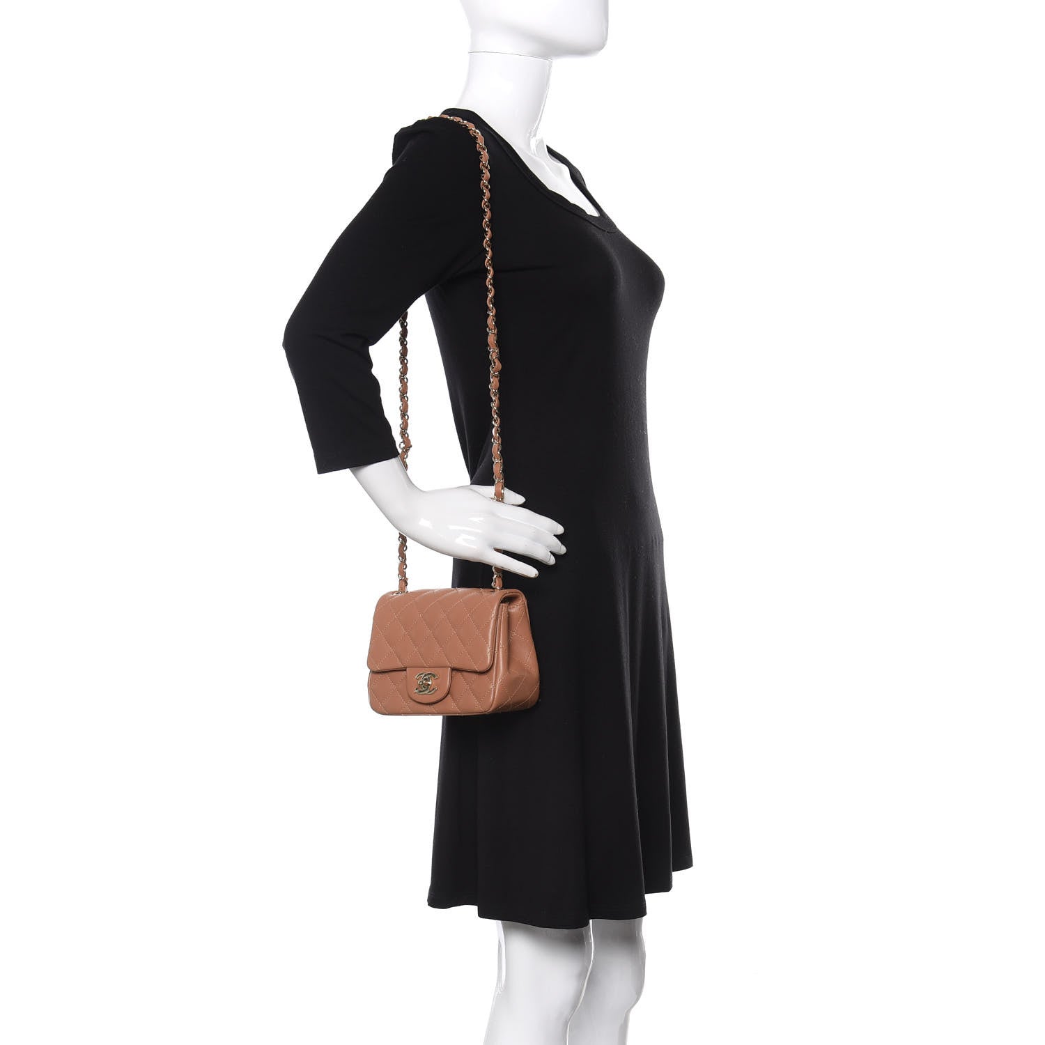 Chanel Lambskin Quilted Mini Square Flap Brown 2 of 11
