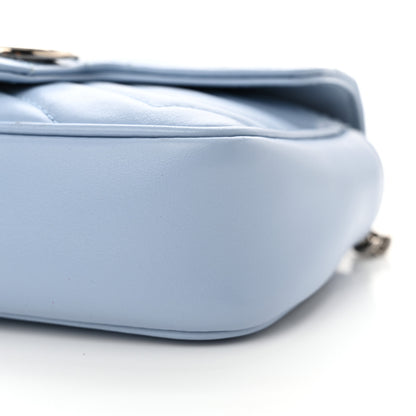 Gucci Calfskin Matelasse Super Mini GG Marmont Shoulder Bag Porcelain Light Blue 10 of 11
