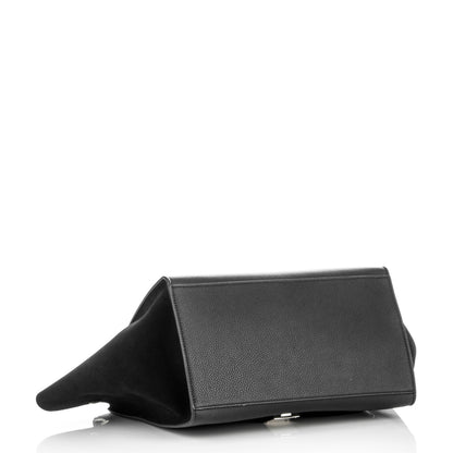 Celine Drummed Calfskin Suede Medium Trapeze Black 4 of 8