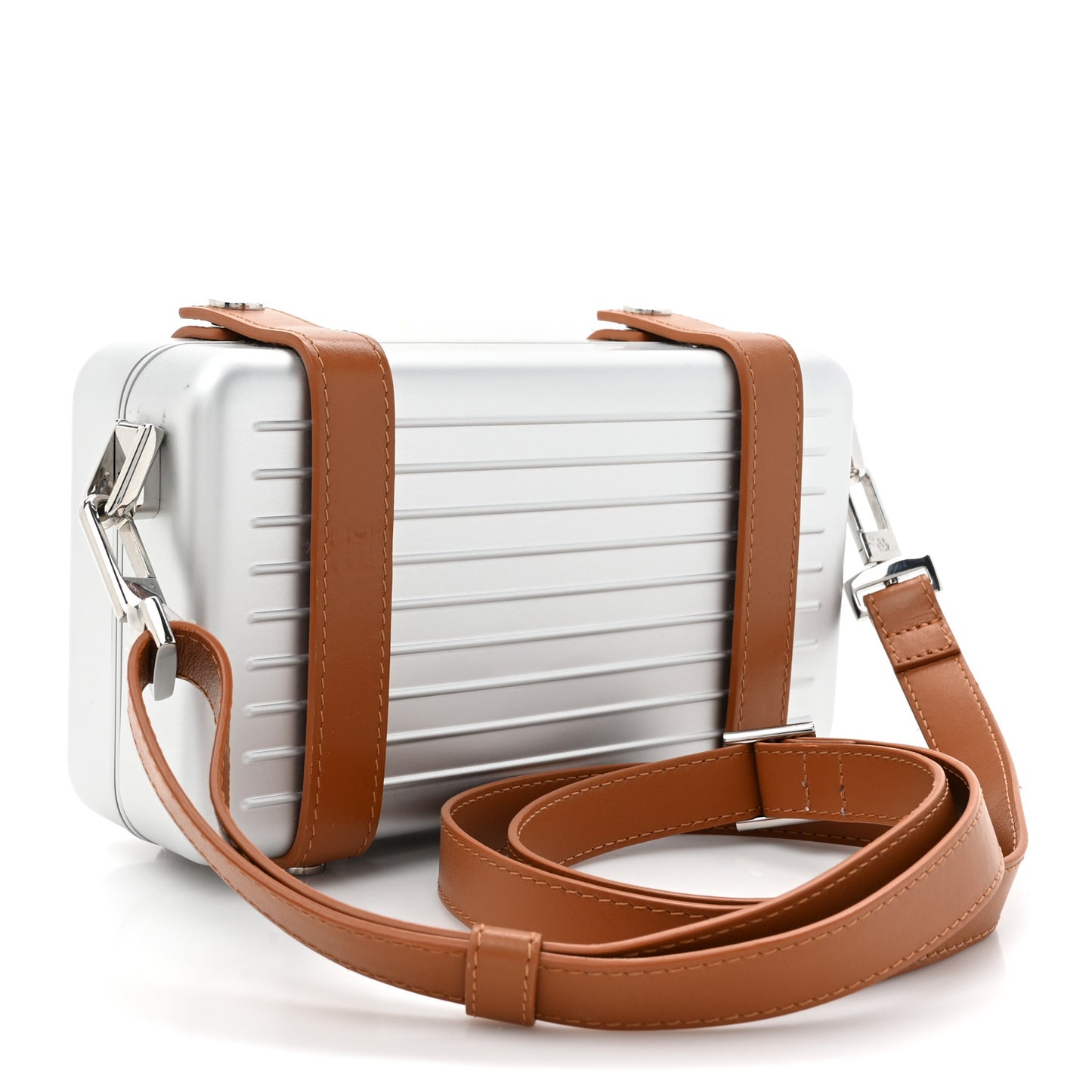 Aluminum Personal Cross-Body Bag Silver