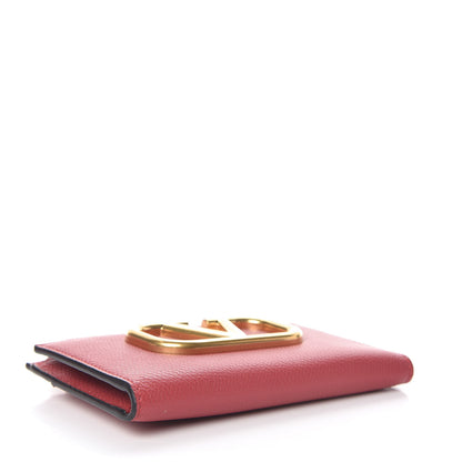 Valentino Garavani Grained Calfskin VLogo Coin Case Card Holder Rouge Pur 4 of 7