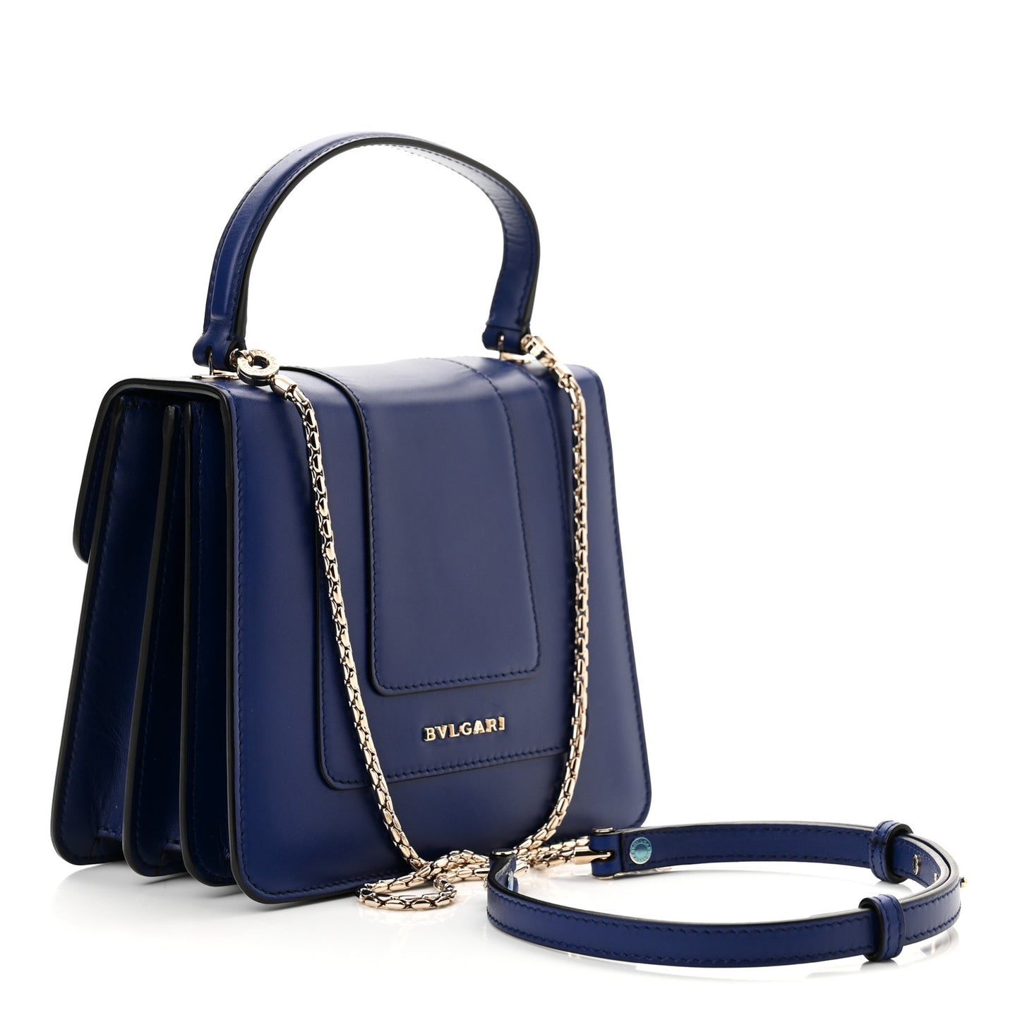 Calfskin Serpenti Forever Top Handle Blue