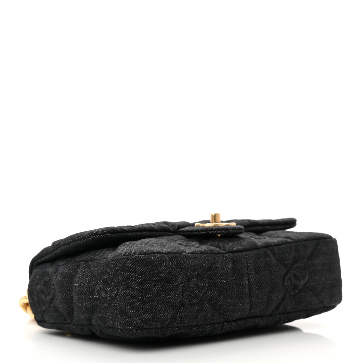 Denim Quilted Medium Funky Town Flap Black