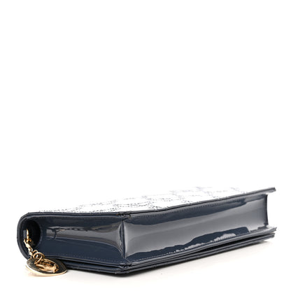 Christian Dior Patent Cannage Lady Dior Chain Wallet Denim 5 of 14