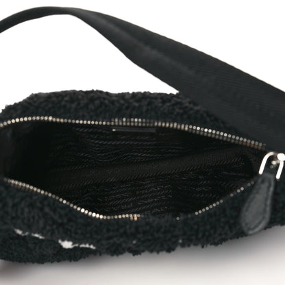 Prada Terry Cloth Mini Re-Edition 2000 Bag Black White 5 of 6