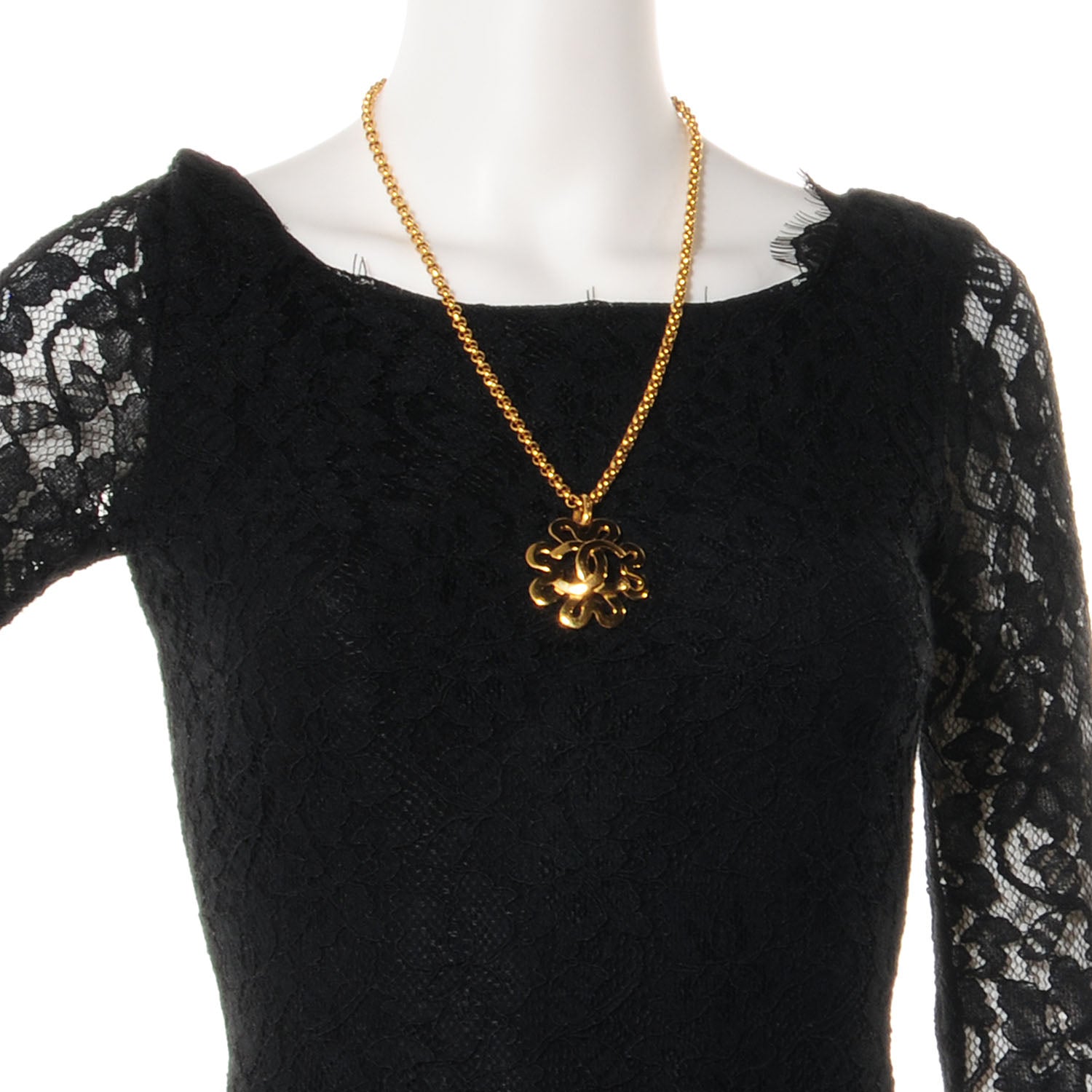 Chanel CC Chain Pendant Long Necklace Gold 2 of 6