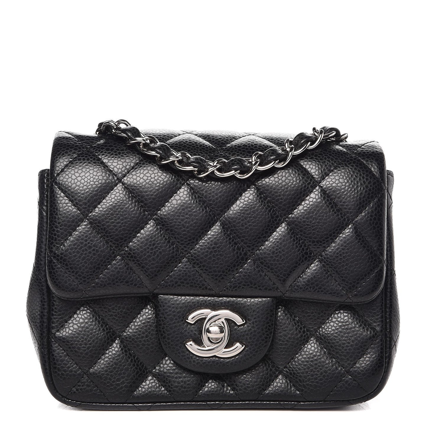 Caviar Quilted Mini Square Flap Black
