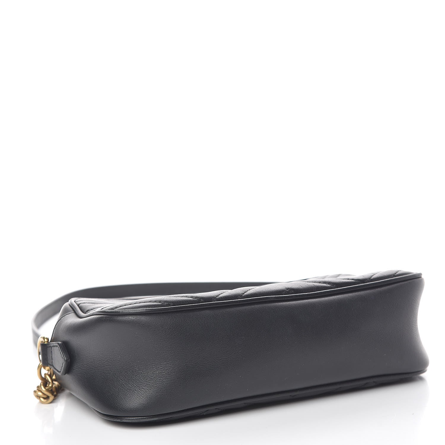 Gucci Calfskin Matelasse Small GG Marmont Chain Shoulder Bag Black 4 of 15
