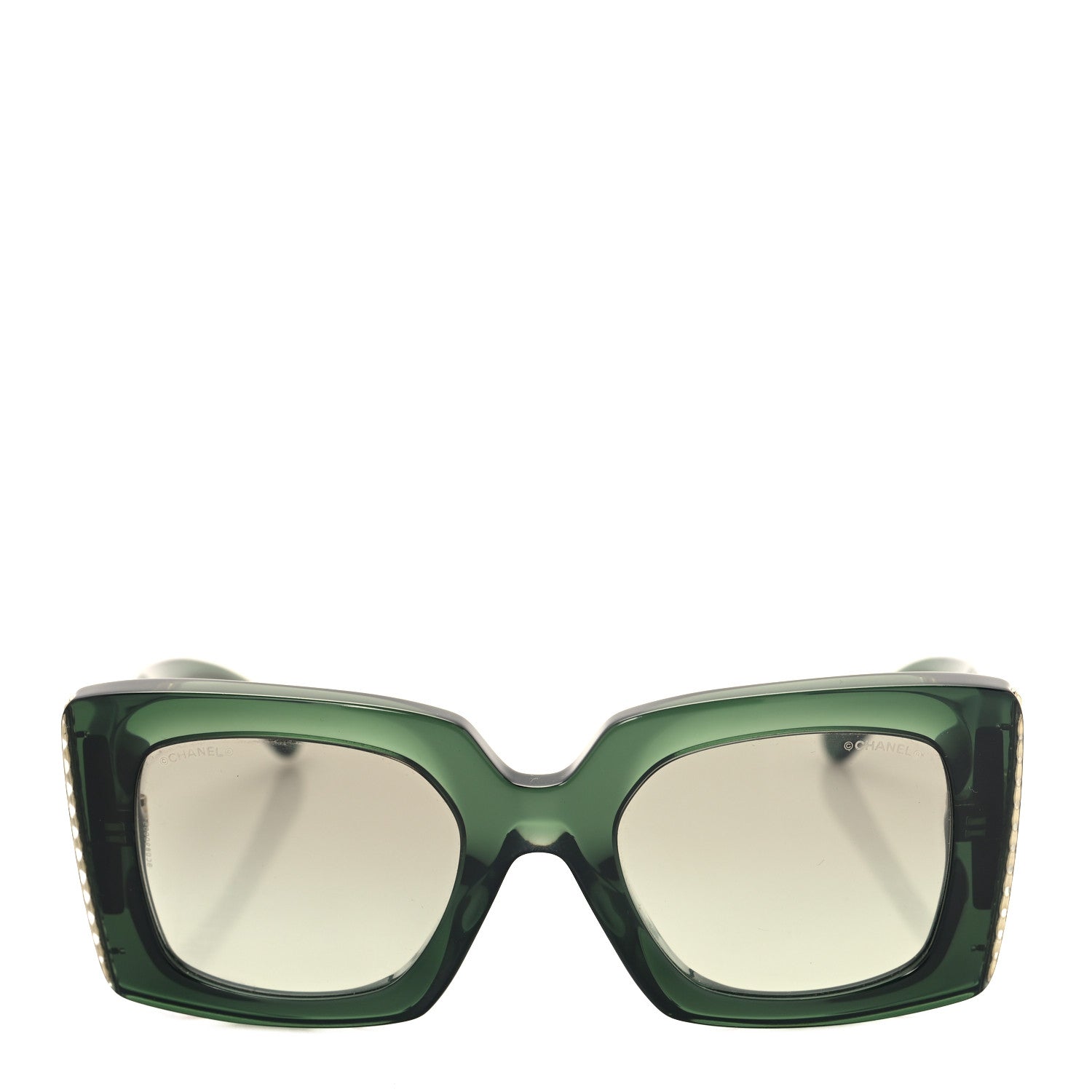 小物 Chanel Double Pearl Sunglasses Green CHANEL Sunglasses: Butterfly Sunglasses, acetate — Fashion | CHANEL