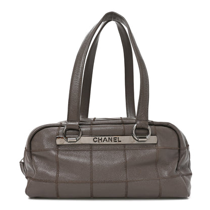 Chanel Caviar Square Stitched Bowler Grey 1 of 11