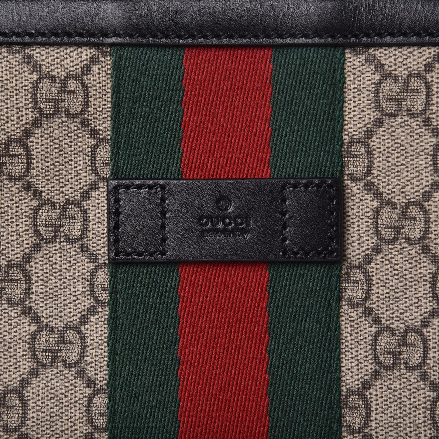 GG Supreme Monogram Web Messenger Bag Black