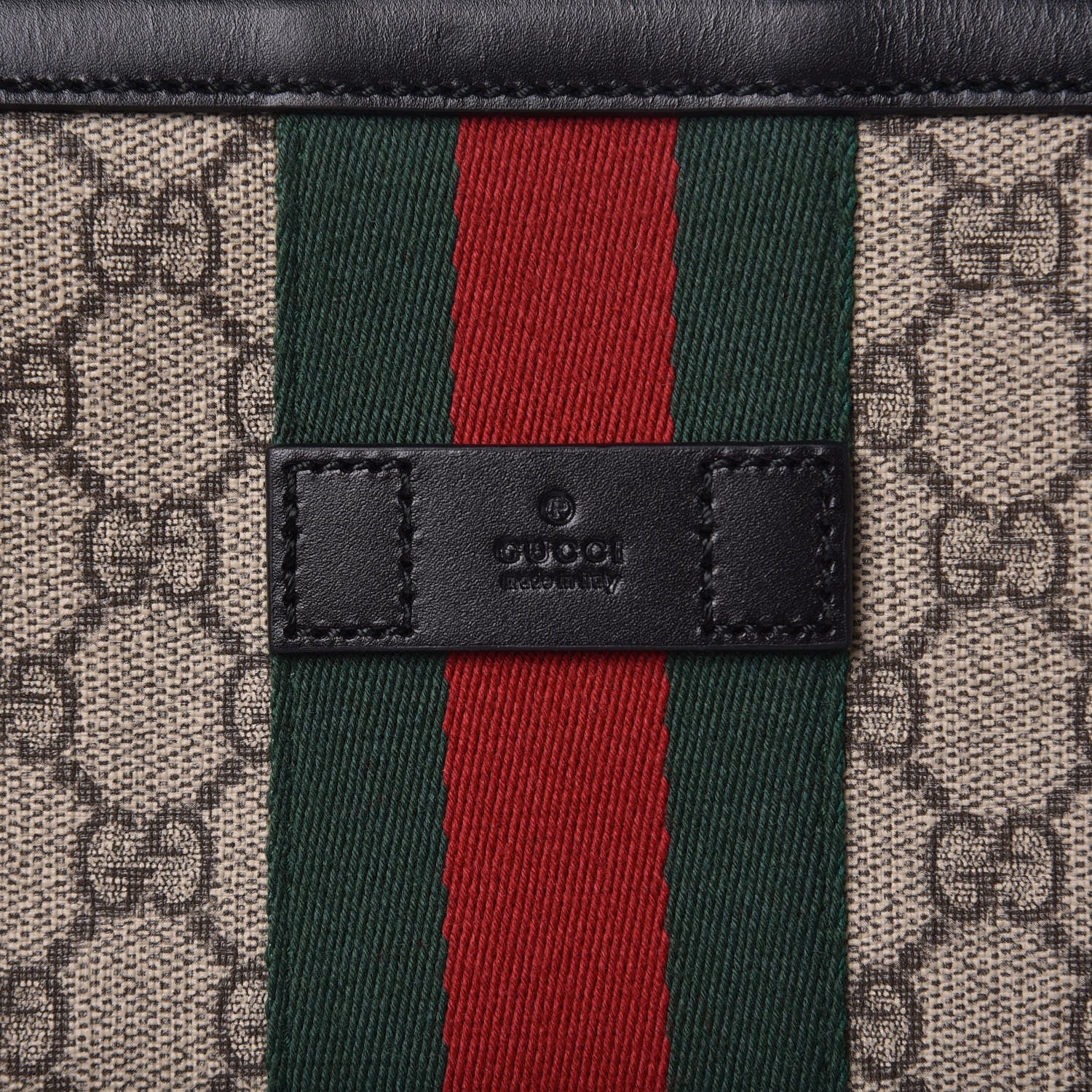Gucci GG Supreme Monogram Web Messenger Bag Black 10 of 10