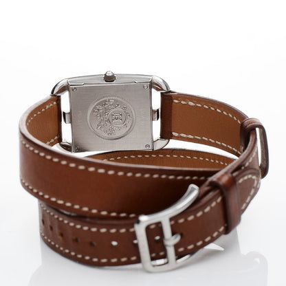 Hermes Stainless Steel Barenia 23mm Cape Cod Double Tour Quartz Watch Fauve 5 of 6