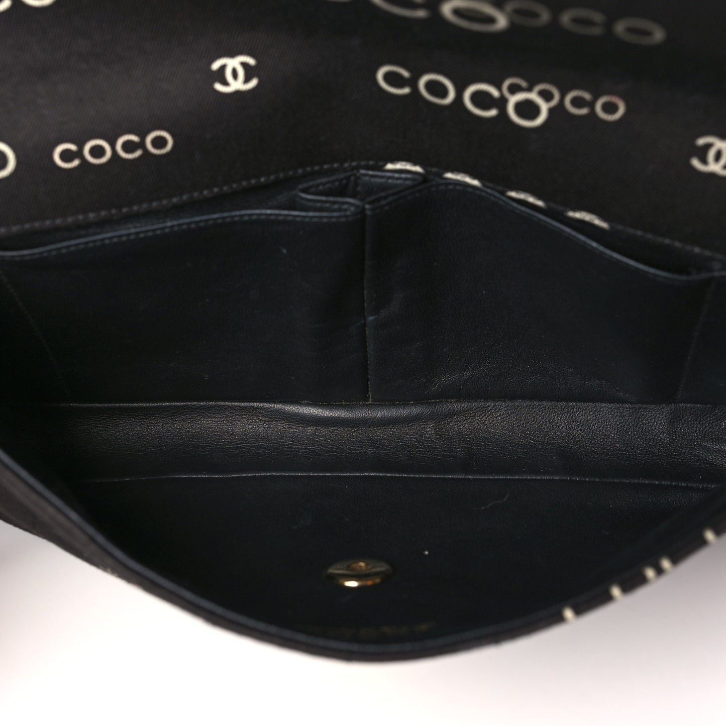 Canvas Chocolate Bar Quilted Coco East West Flap Black