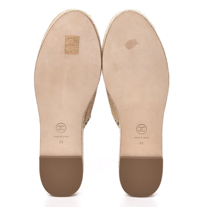 Chanel Lambskin Grosgrain CC Espadrille Mules 41 Black 5 of 10
