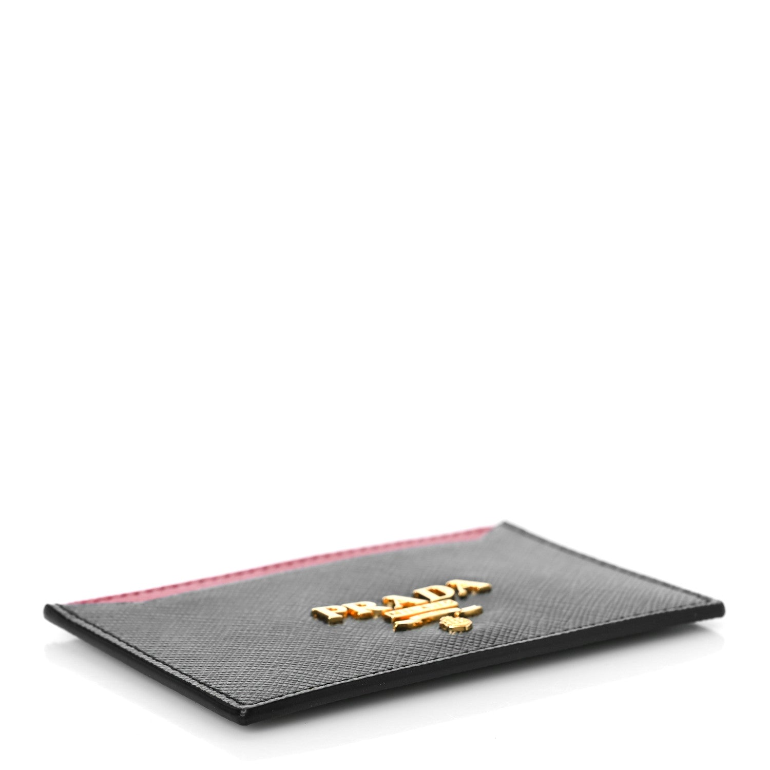 Prada Saffiano Metal Card Case Black Fuoco 4 of 10