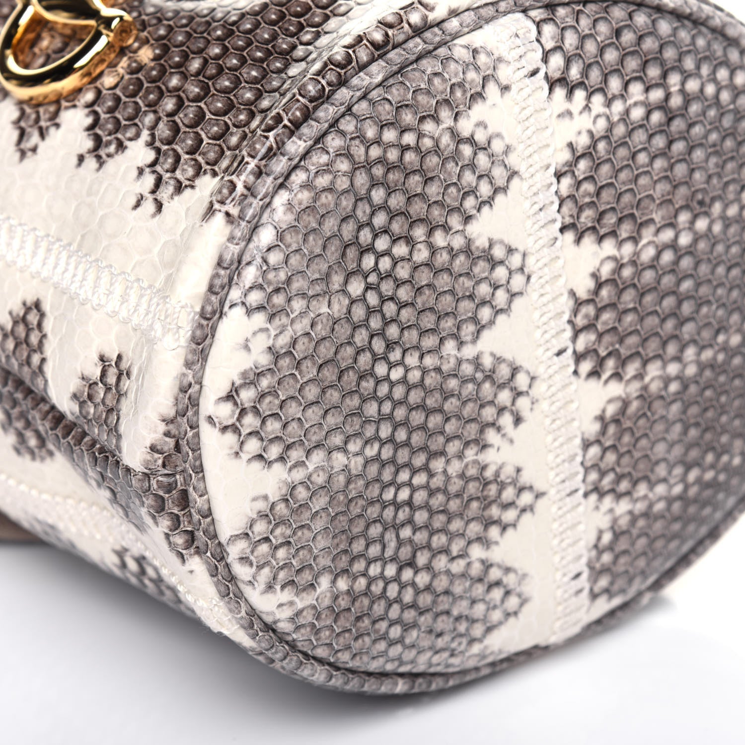 Gucci Snakeskin Mini Zumi Bucket Bag Grey 8 of 10