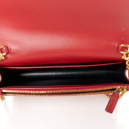 Saint Laurent Smooth Calfskin Classic Monogram Kate Tassel Chain Wallet New Lipstick 5 of 11