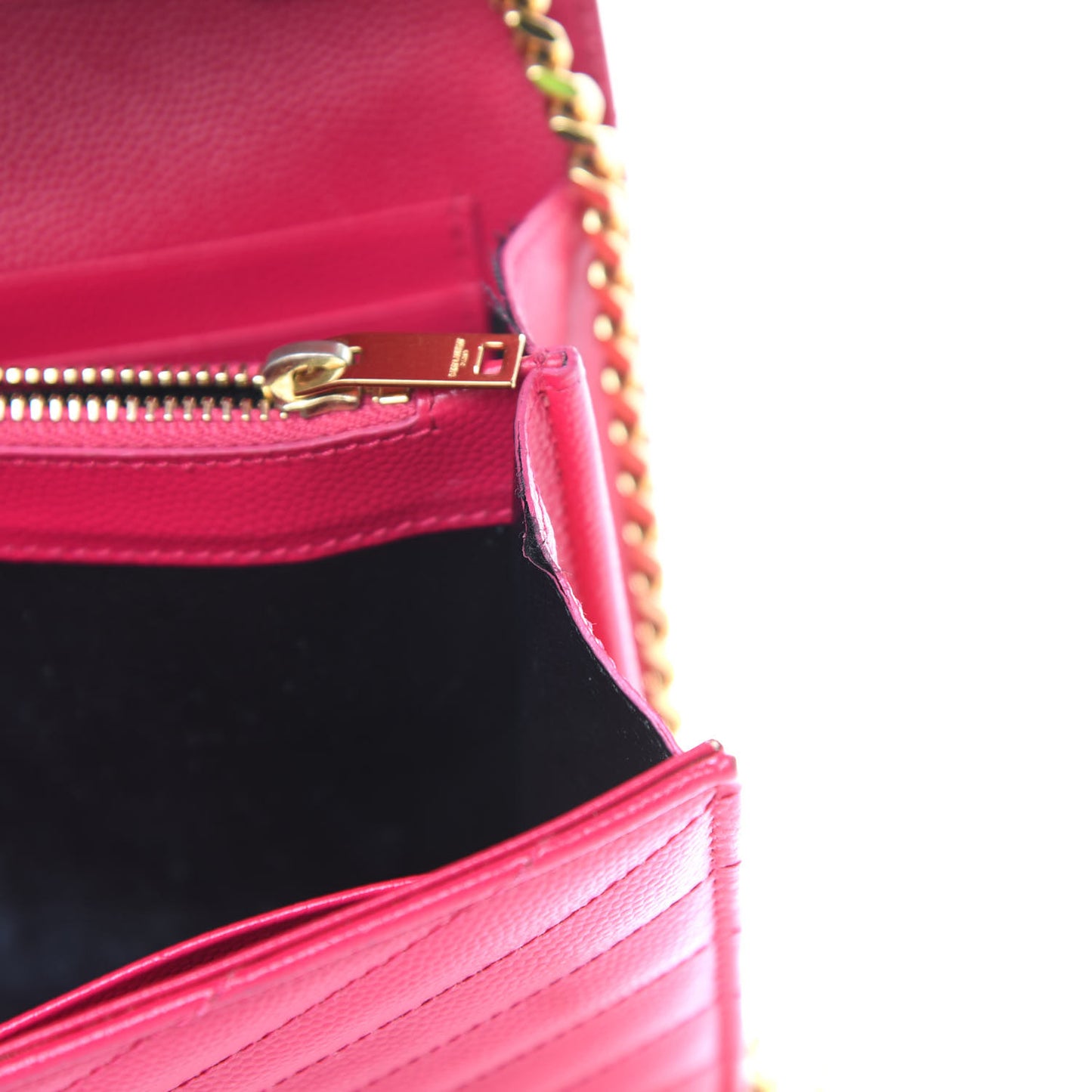 Grain De Poudre Matelasse Chevron Monogram Chain Wallet Bubblegum