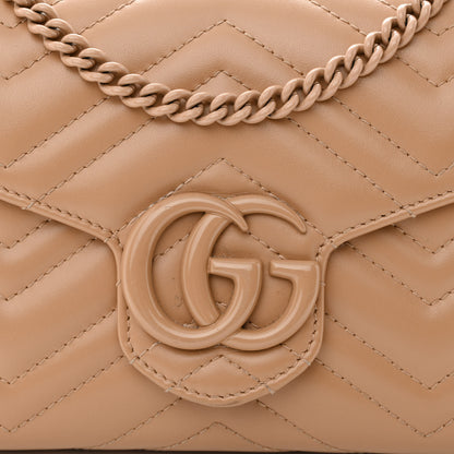 Gucci Calfskin Matelasse Monochrome GG Marmont Chain Wallet Camelia 8 of 14