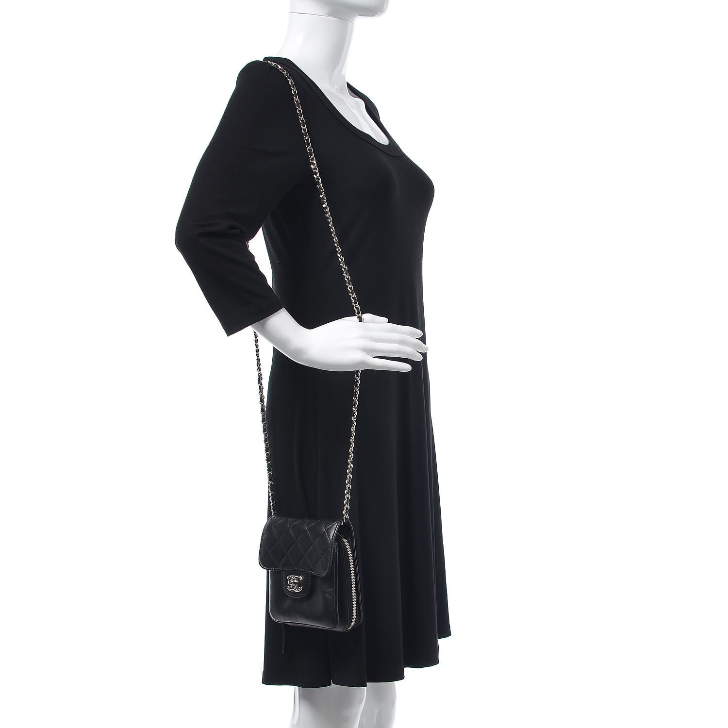 Chanel Lambskin Quilted Wallet On Chain Black 2 of 8