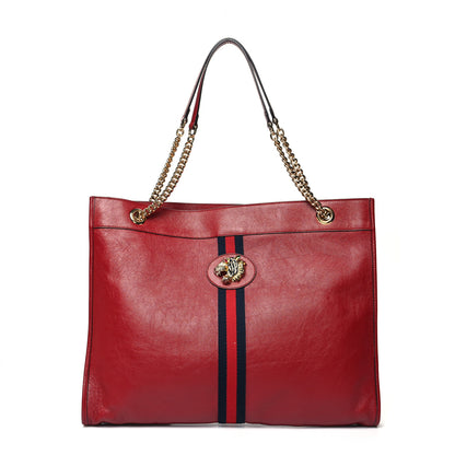Gucci Calfskin Large Rajah Chain Tote Romantic Cherry 3 of 14