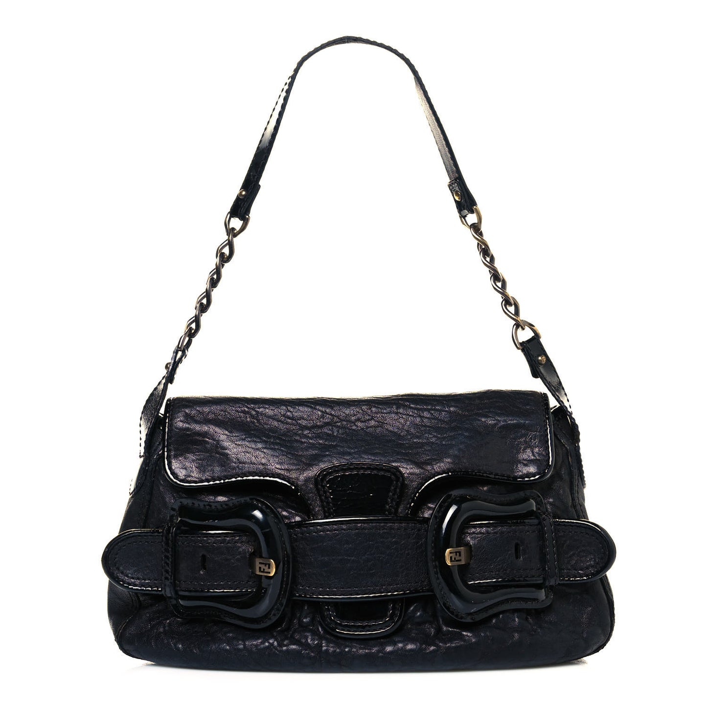 Nappa Patent B Bis Flap Bag Black