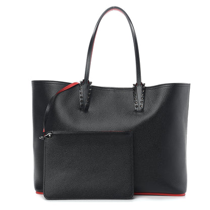 Christian Louboutin Calfskin Spikes East West Cabata Tote Black 1 of 8