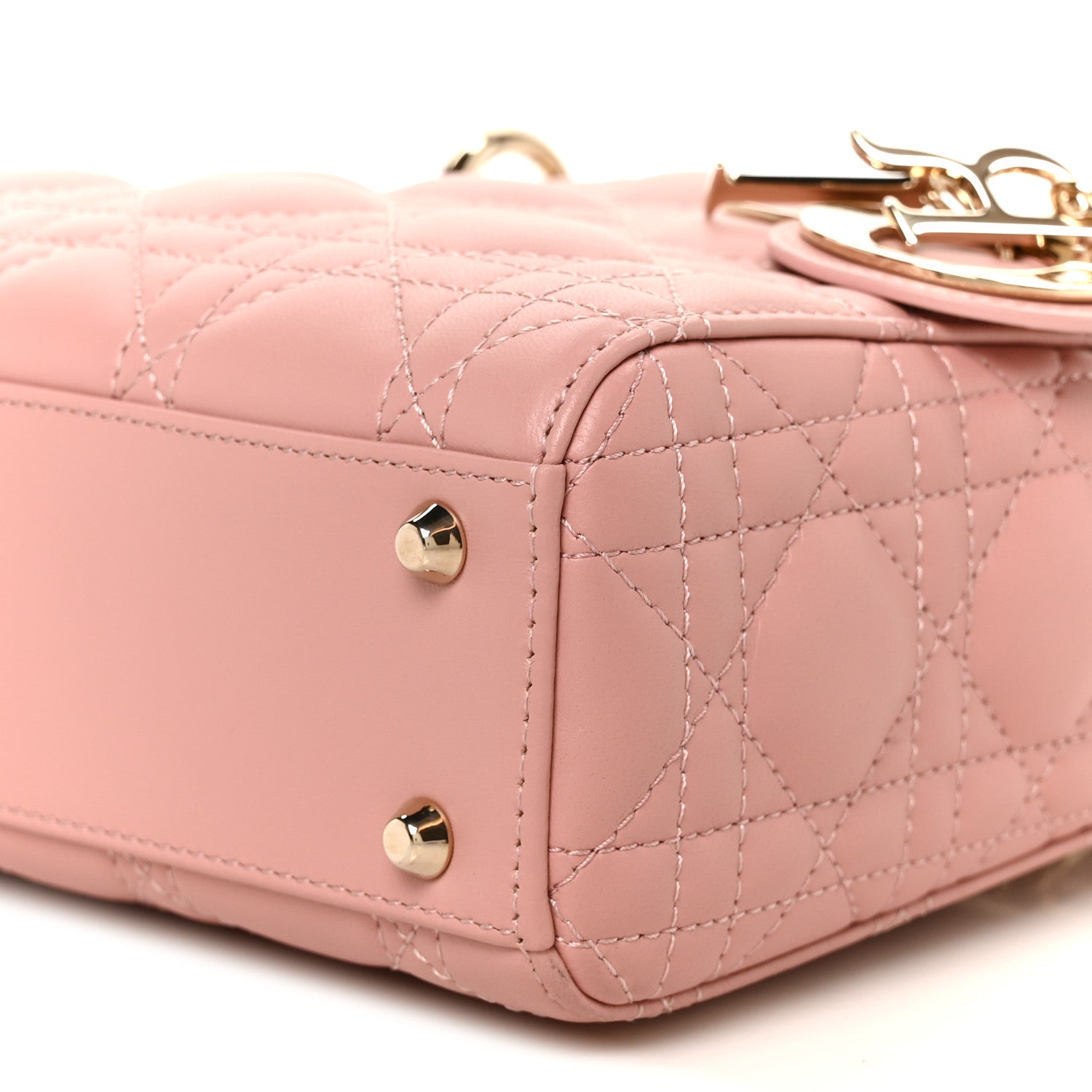 Christian Dior Lambskin Cannage Mini Lady Dior Light Pink 9 of 10