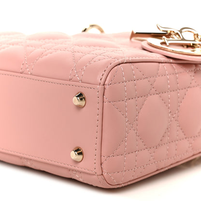 Christian Dior Lambskin Cannage Mini Lady Dior Light Pink 9 of 10
