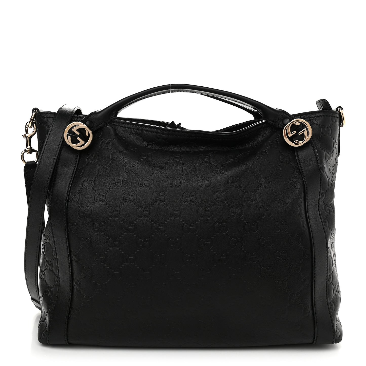 Guccissima Medium Miss GG Top Handle Bag Black