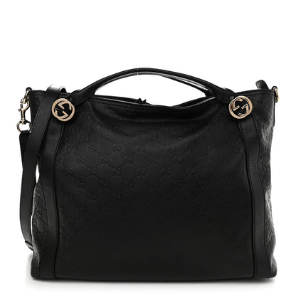 Gucci Guccissima Medium Miss GG Top Handle Bag Black 1 of 9