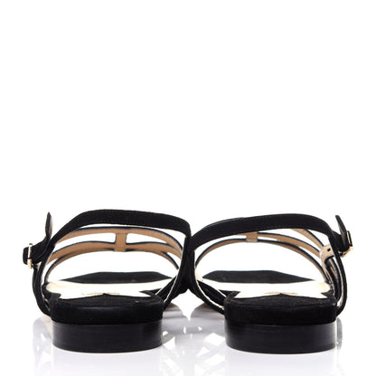 Jimmy Choo Suede Arien Cage Slingback Sandals 38.5 Black 5 of 10