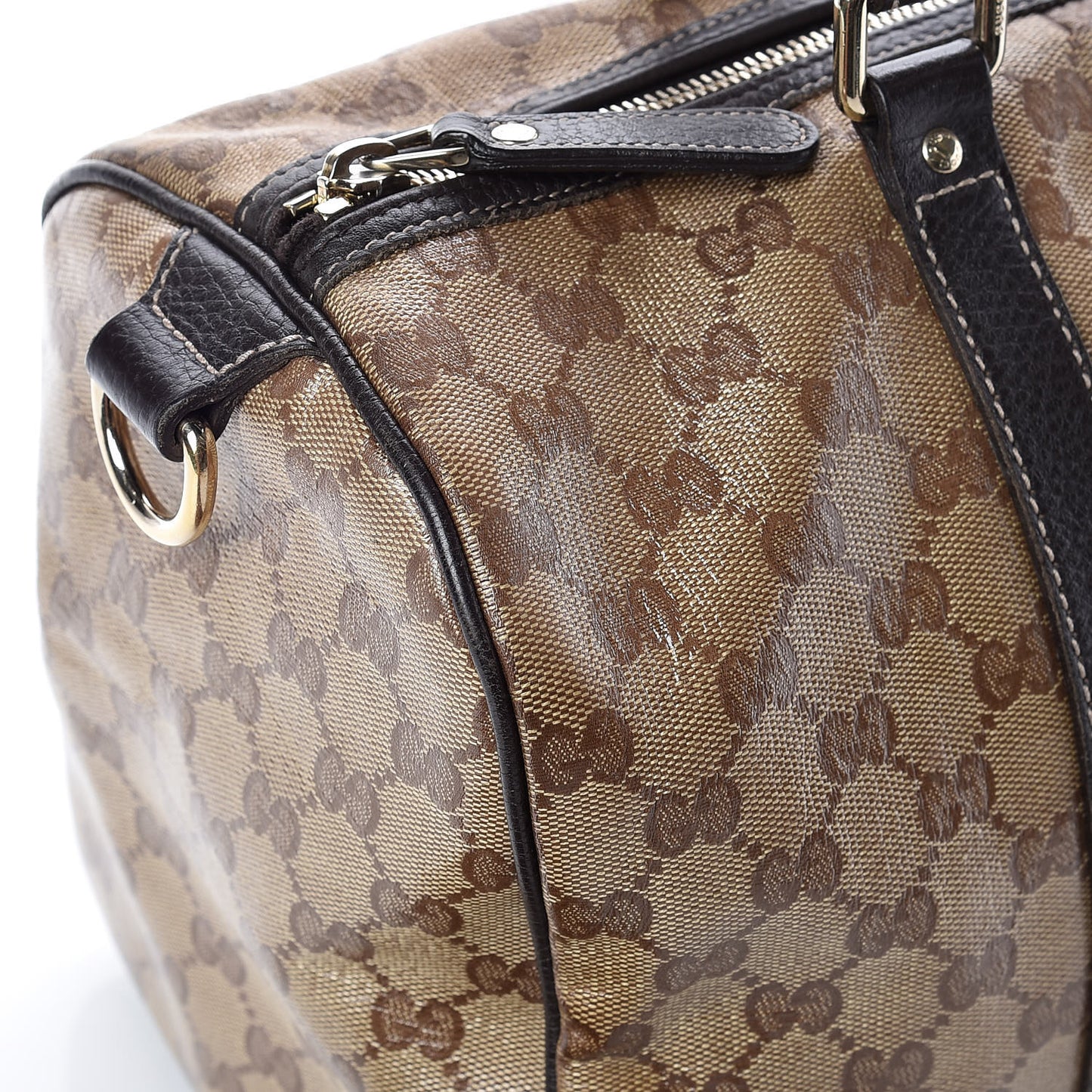 Crystal Monogram Medium Joy Boston Dark Brown