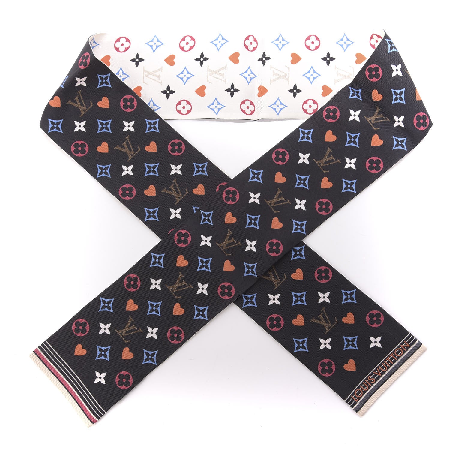 Louis Vuitton Silk Game On Bandeau Black White 1 of 3