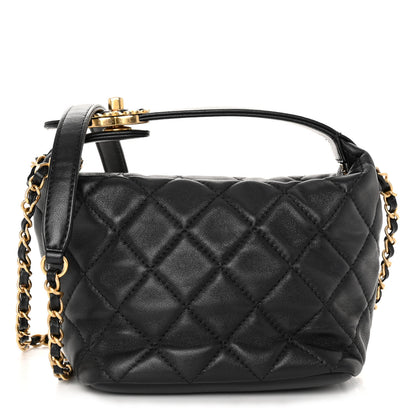 Chanel Lambskin Quilted Small Perfect Meeting Hobo Black 1 of 11