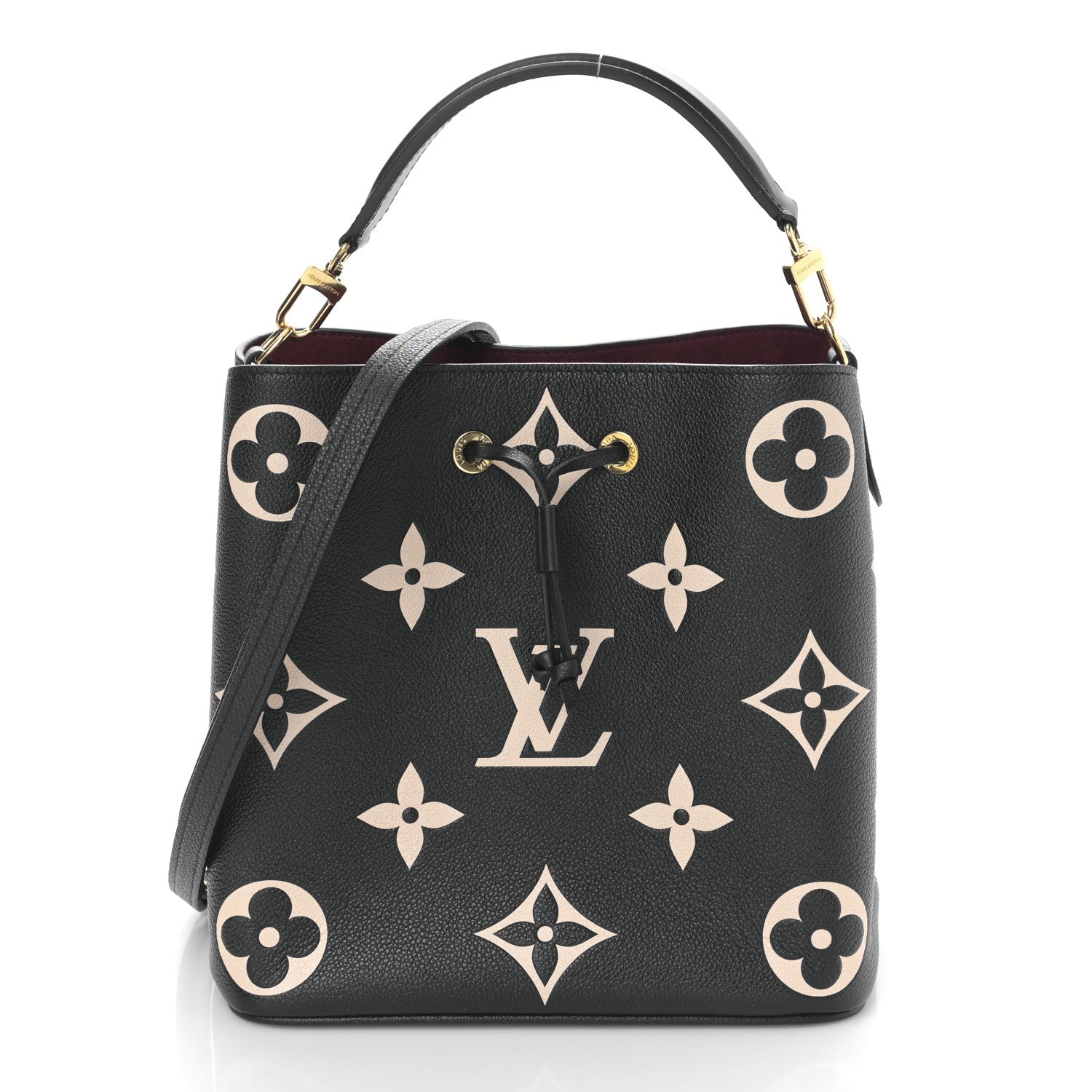Louis Vuitton Empreinte Monogram Giant Neonoe MM Black Beige 3 of 9