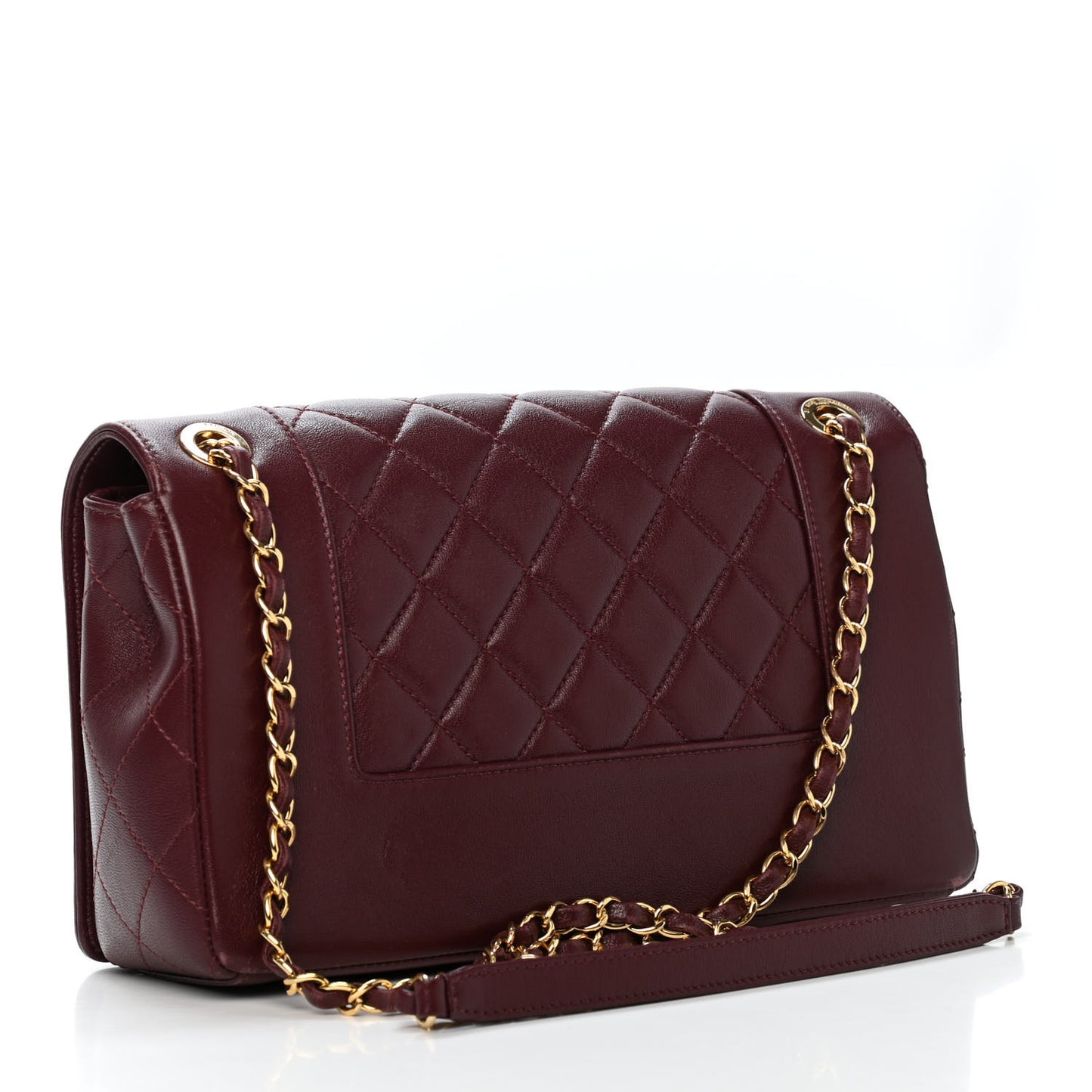Sheepskin Quilted Vintage Mademoiselle Flap Dark Red
