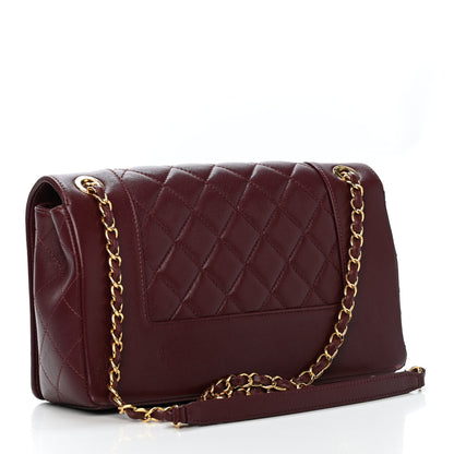 Chanel Sheepskin Quilted Vintage Mademoiselle Flap Dark Red 2 of 4