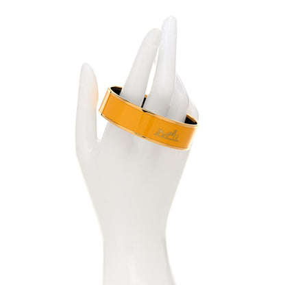 Hermes Enamel Printed Caleche Wide Bracelet 65 Jaune De Mars 2 of 6