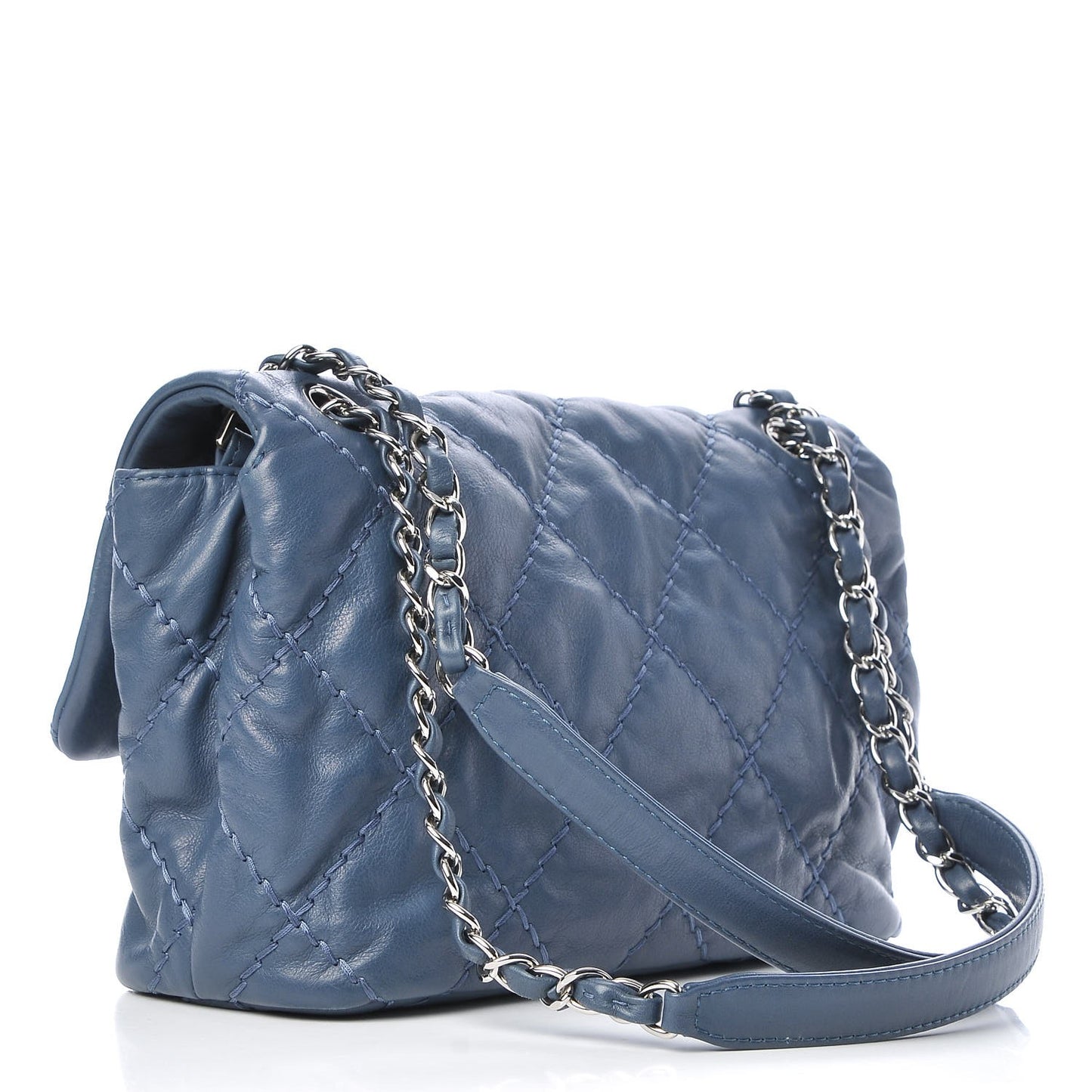 Calfskin Quilted Small Love Me Tender Flap Blue