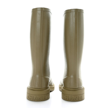 Chanel Caoutchouk CC High Boots 39 Dark Beige 5 of 8
