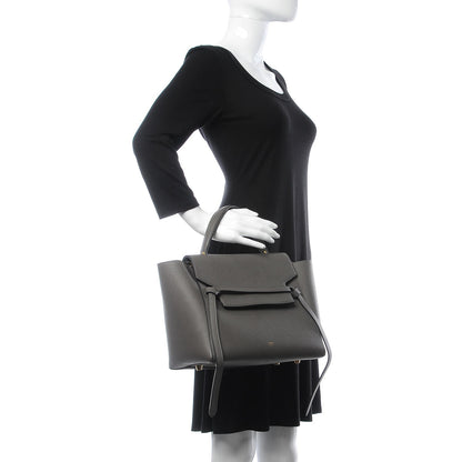 Celine Grained Calfskin Mini Belt Bag Grey 3 of 13